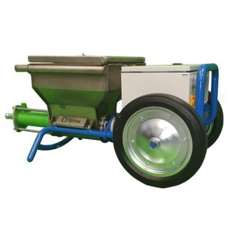 фото шнековый растворонасос stirex mp220, 3 kw / 220v 1ph на мобильной раме с панелью управления и с частотным преобразователем