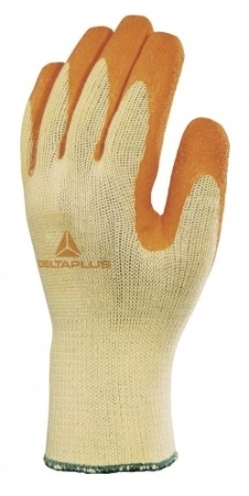 фото перчатки deltaplus™ ve730or (хлопок/полиэстер+рельефный латекс)